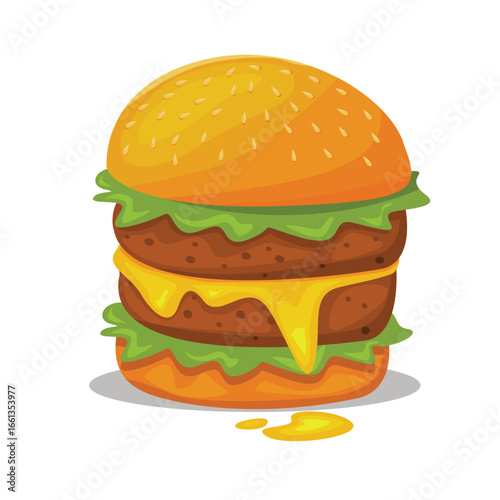 Burger vector set. Set of fast food illustration. Hamburger vector illustration. Fast Food Icons Set. Burger illustration. cheese burger illustration