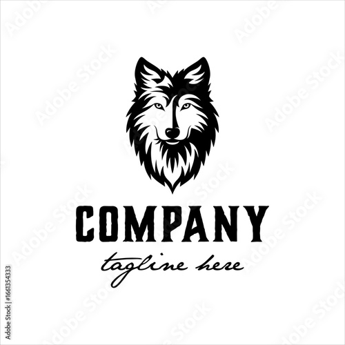 Wolf Head logo with masculine style design