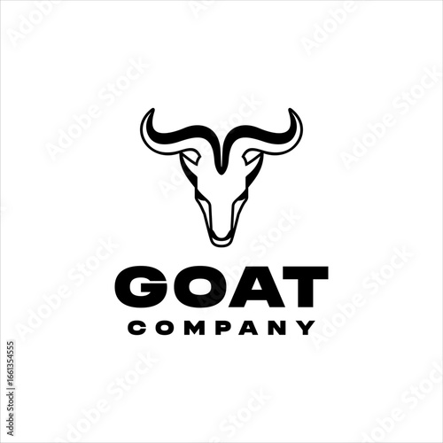 Goat head logo with minimal style design