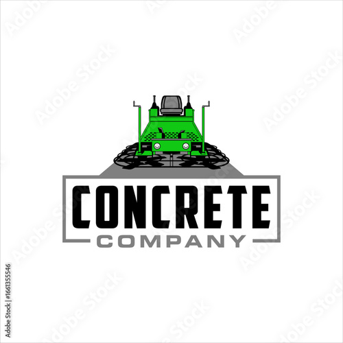 Riding trowel machine logo with masculine style design