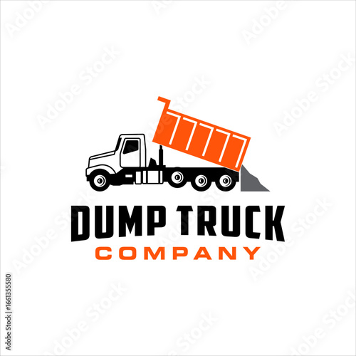 Dump truck unload gravel with masculine style design