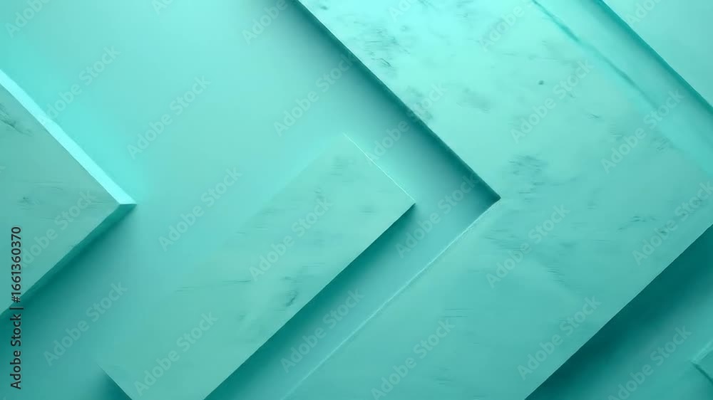 Minimalist Geometric Abstract Design in Turquoise with Clean Lines and Angular Shapes Forming a Modern Decorative Pattern on a Flat Textured Surface