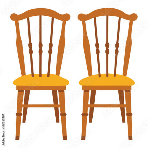 traditional wooden dining chairs high backrest