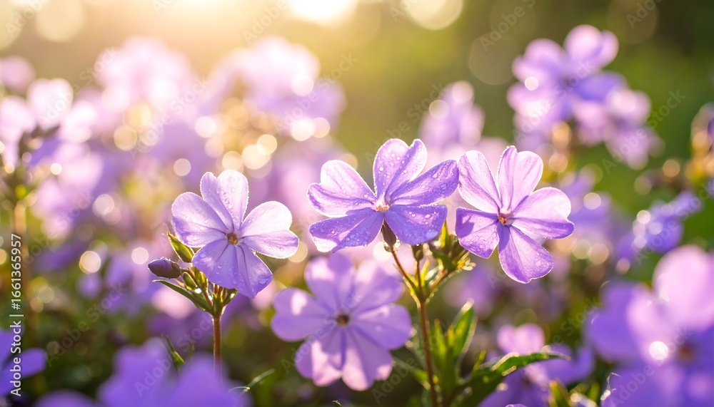 Fototapeta premium Purple flowers in sunlight