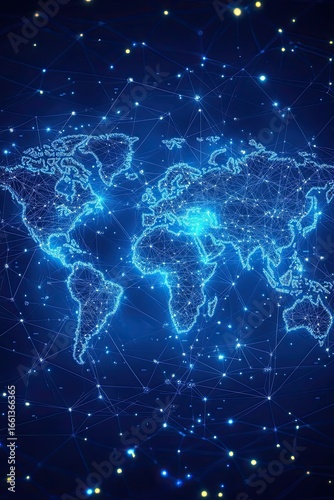 Global network connection. Concept of world map dots and lines composition for global business.