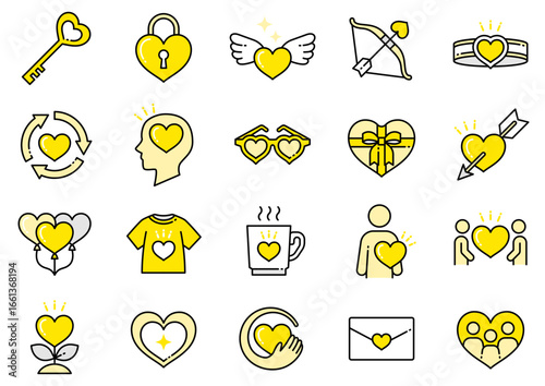 ハートマークアイコン06　Heart icons
