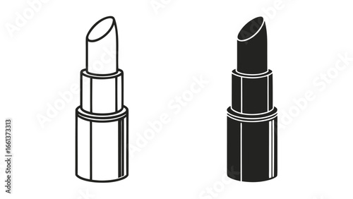 Black and white lipstick icons makeup cosmetic