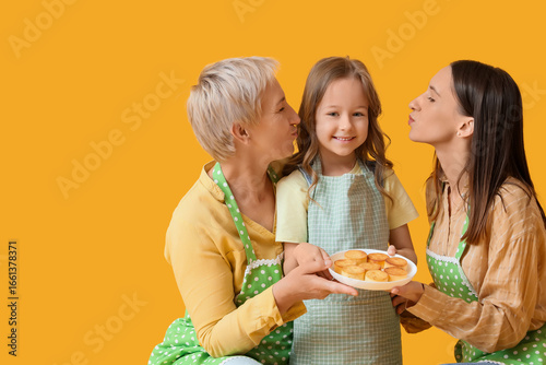 Happy family with cottage c...
