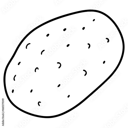 Simple hand drawn outline of a potato