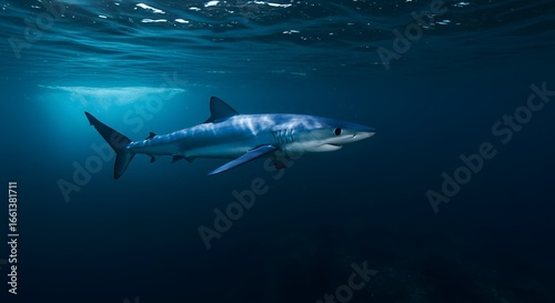 Wallpaper Mural Blue Shark in Deep Ocean Torontodigital.ca
