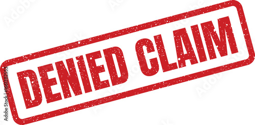 Photos Angled stamp illustration with textured DENIED CLAIM message, professional disap