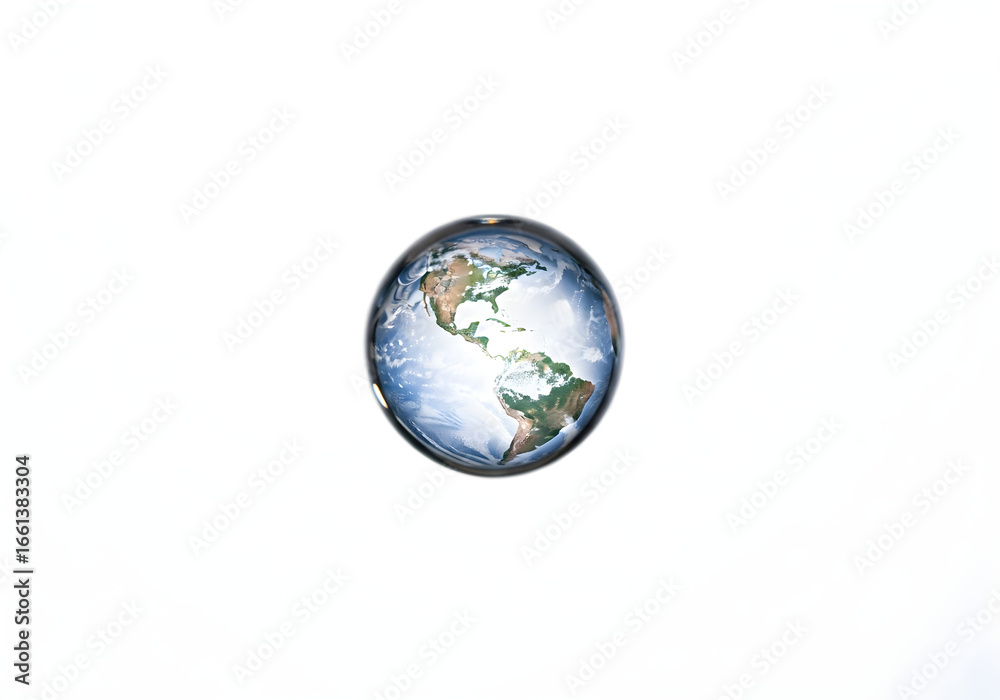 Fototapeta premium Detailed image of the Earth, showing continents and clouds.