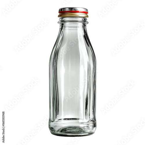 Wallpaper Mural Clear glass bottle with metal lid for beverage product presentation isolated on transparent background, png Torontodigital.ca
