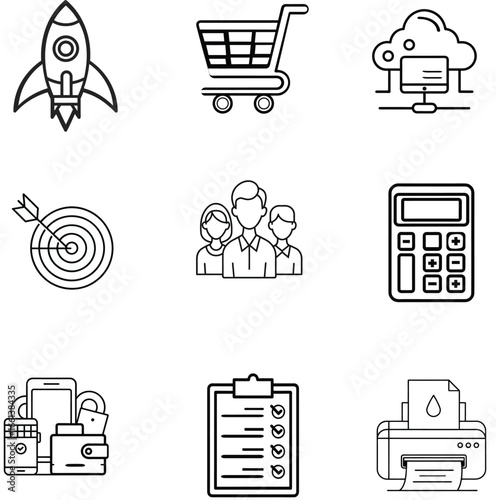 Notebook and Briefcase Icon – Office Supplies and Planning Symbol

