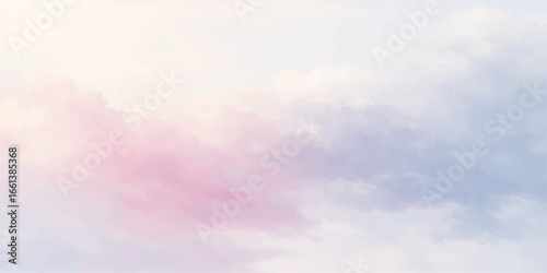 Abstract watercolor sky with light clouds, a beautiful and colorful day