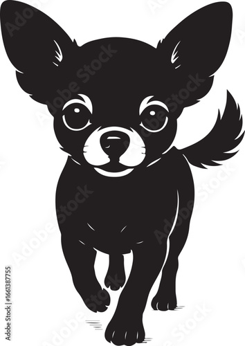Chihuahua dog silhouette with apple head design for pet lovers