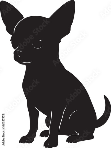 Adorable apple head chihuahua silhouette for pet advertising