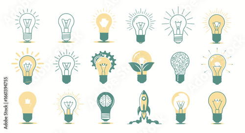Inspiring ideas ignite innovation with creative lightbulbs representing modern concepts and technology advancements