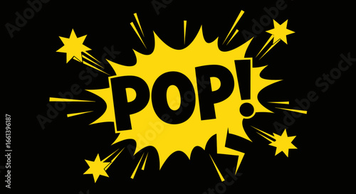 Dynamic yellow and black graphic shouting pop for vibrant designs and eye catching presentations