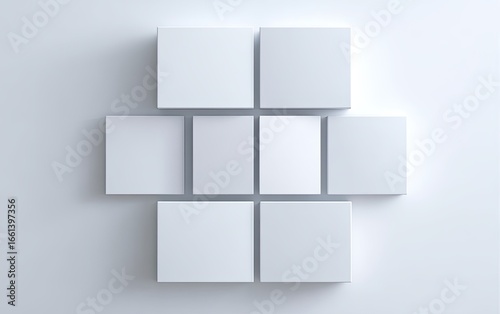 Wallpaper Mural Nine white squares arranged in a cross pattern on a plain white background Torontodigital.ca