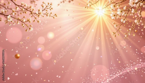 golden blush theme with blush pink with golden highlights, golden radial glow, delicate golden reflection, centered radiant light, modern and premium