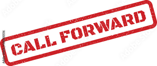 Distressed call forward stamp illustration, retro design for telecommunications and business