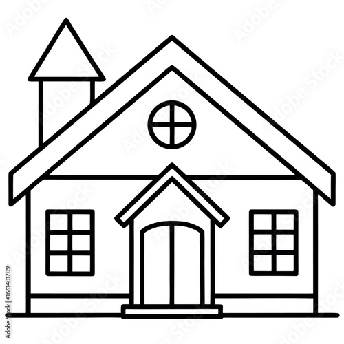 Architect House Line Art Colouring Page