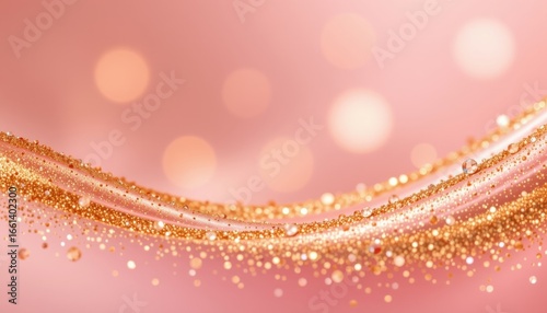 golden blush theme with soft rose with metallic gold, gradient with sparkling dust, light sparkling shine, low angle glowing view, warm and welcoming