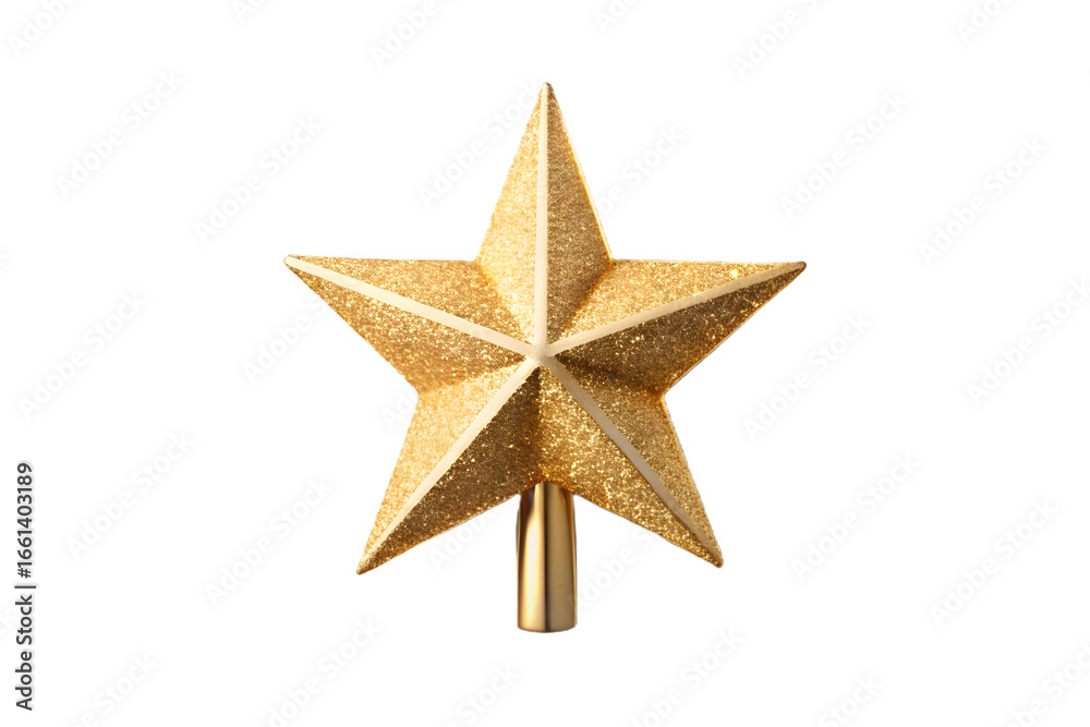 Obraz premium 4941 golden christmas star decoration isolated on a transparent background