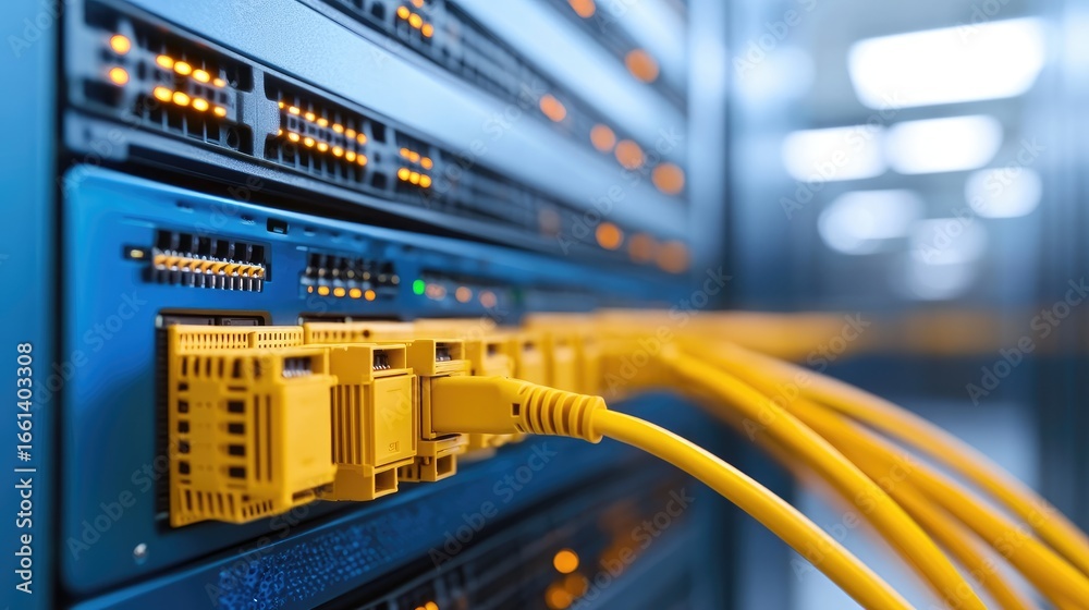 Naklejka premium Network cables in data center