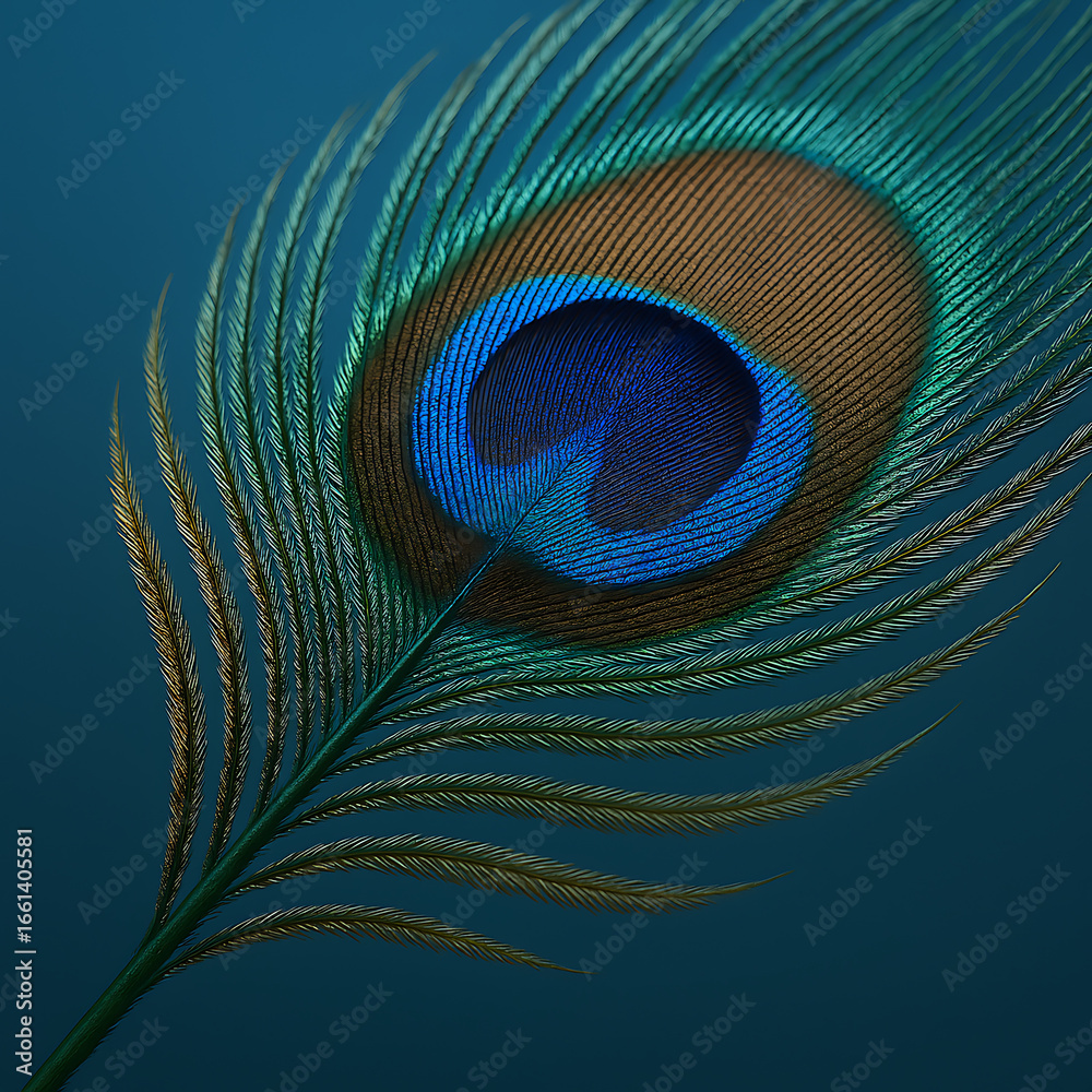 Obraz premium peacock feather on black background
