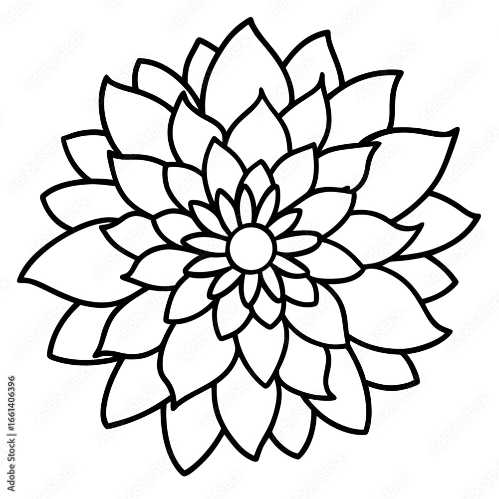 Fototapeta premium Chrysanthemum Outline Coloring Page