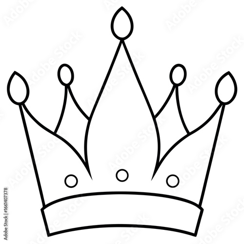 Crown Line Art Colouring Page