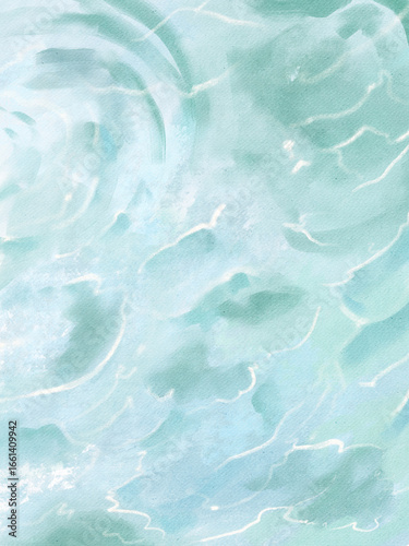 Green wave abstract impressionist wall art in watercolor and acrylic mix. Modern oil painting on canvas for posters, home decor, invitations, web design, and printable art.