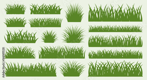 Vibrant green grass borders create natural, fresh, and lively outdoor scenes for design projects