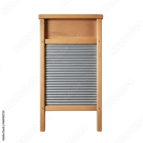 фотографія Vintage wooden and metal laundry washboard