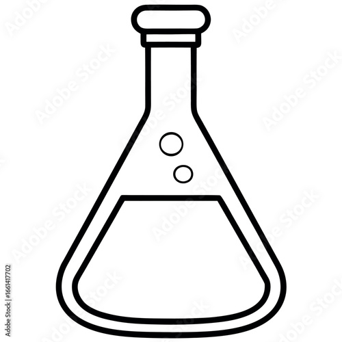 Laboratory Flask Line Art Colouring Page