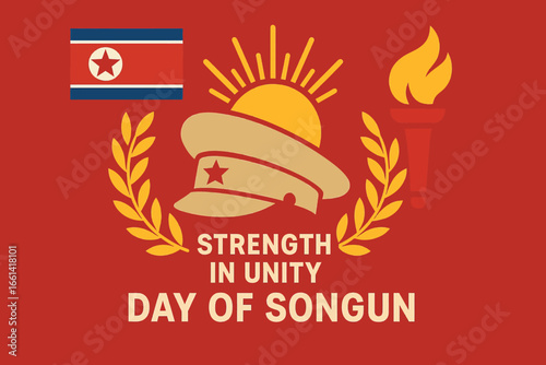  North Korea Military First Policy Celebration Poster