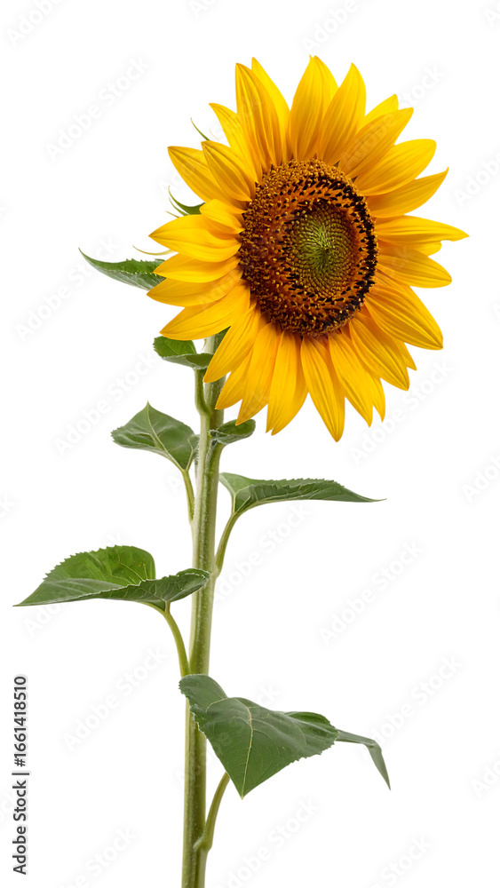 Fototapeta premium Bright Yellow Sunflower Isolated on a Black Background