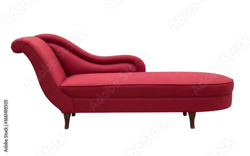 Canvastavla Modern red upholstered chaise lounge sofa