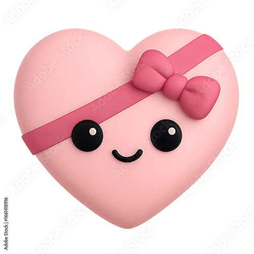 Cute 3D Valentine Chocolate Box in Pastel Kawaii Cartoon Style, Toy-like Mascot Character Render for Digital Art