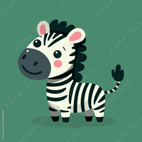 Cute vector zebra cartoon illustration