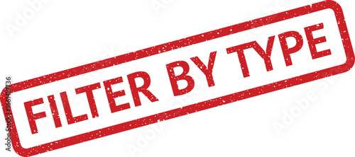 Distressed filter by type text inside rectangular shape for data sorting application