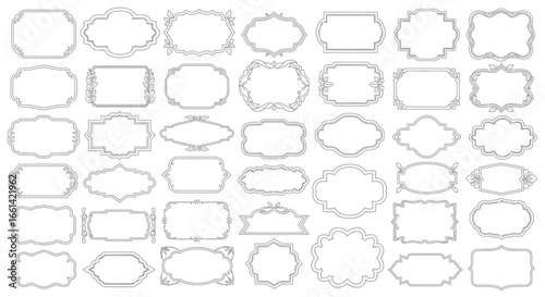 Elegant collection of ornamental frames perfect for invitations, logos, and product labels with a vintage feel