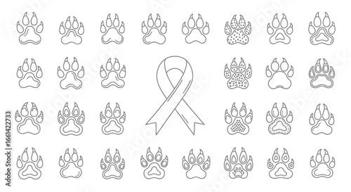 Show your support with these adorable paw print designs and a ribbon of hope for animal welfare