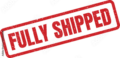 Distressed Fully Shipped Stamp with Speckled Texture, for Ecommerce Product Delivery Confirmation