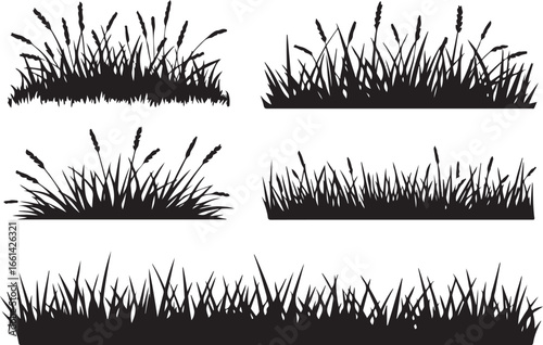 Grass SVG and vector silhouette design perfect for Cricut, Silhouette Cameo, and other cutting machines. Includes PNG, DXF, and EPS formats for versatile use.