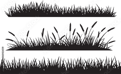 Grass SVG and vector silhouette design perfect for Cricut, Silhouette Cameo, and other cutting machines. Includes PNG, DXF, and EPS formats for versatile use.