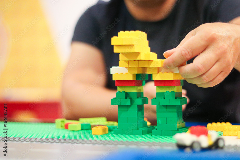 Fototapeta premium Colorful LEGO building activity