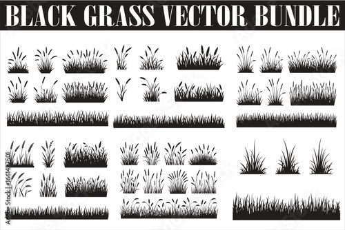 Grass SVG and vector silhouette design perfect for Cricut, Silhouette Cameo, and other cutting machines. Includes PNG, DXF, and EPS formats for versatile use.